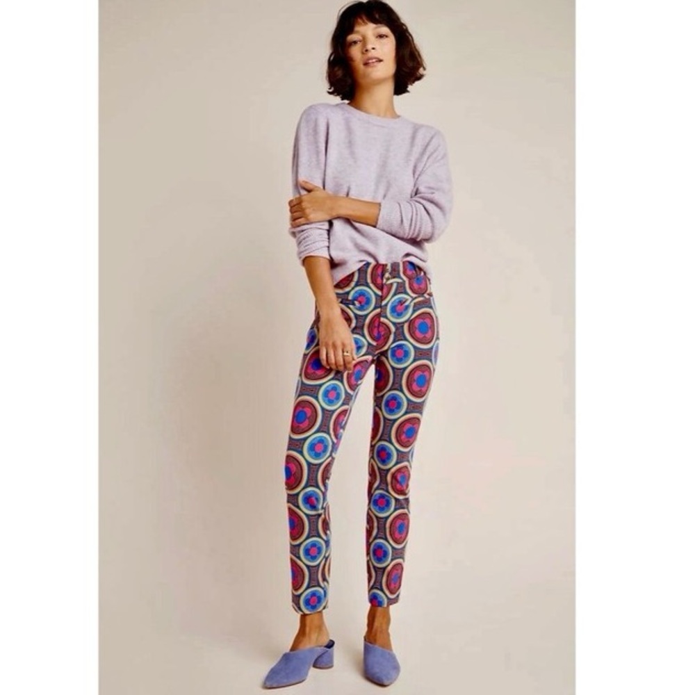 Anthropologie Multicolor Patterned Ankle Pants - Picture 2 of 4